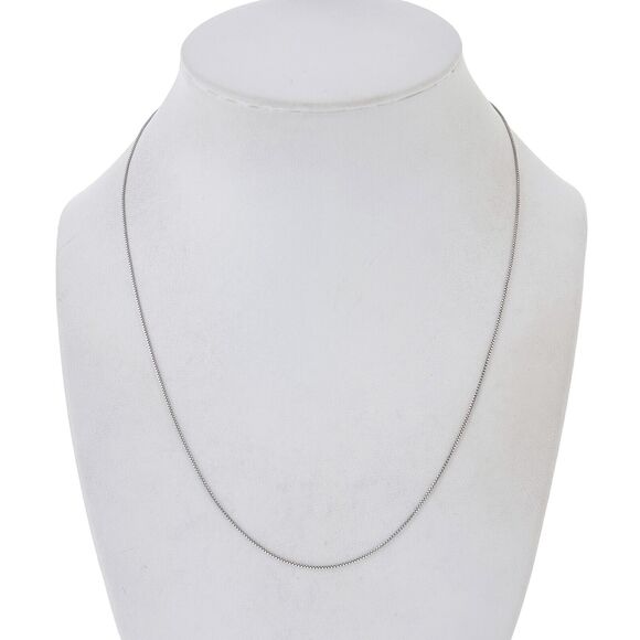 Vintage FAS Italy Sterling Silver 925 0.7mm Box Chain Necklace 18.25" - Picture 1 of 3
